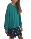 Area Code 407 Girls Double Dot Mini Skirt In Navy In Green