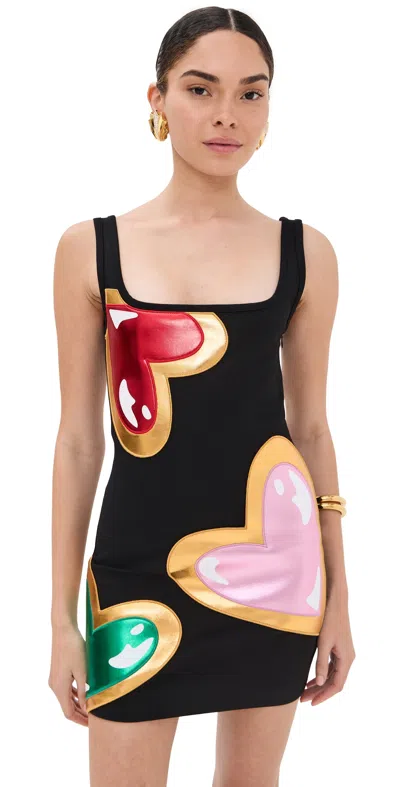 Area Colorblock Heart Gem Tank Dress Black In 黑色