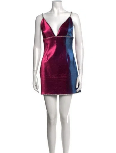 Pre-owned Area Colorblock Pattern Mini Dress In Pink