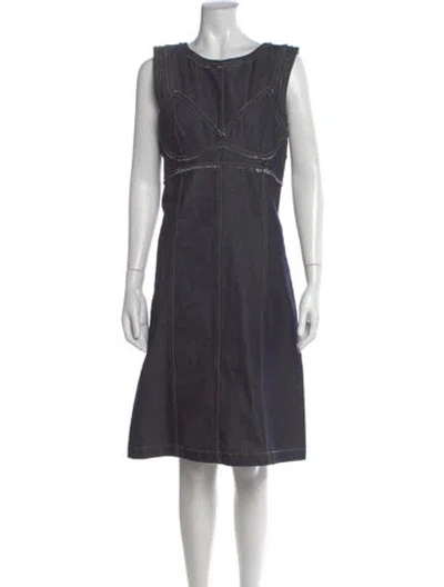 Pre-owned Area Crew Neck Knee-length Dress In Blue