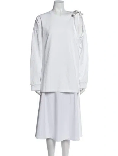 Pre-owned Area Crew Neck Long Sleeve T-shirt In White
