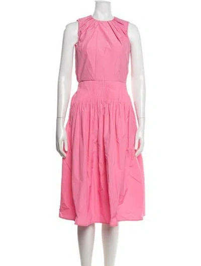 Pre-owned Area Crew Neck Midi Length Dress In Pink