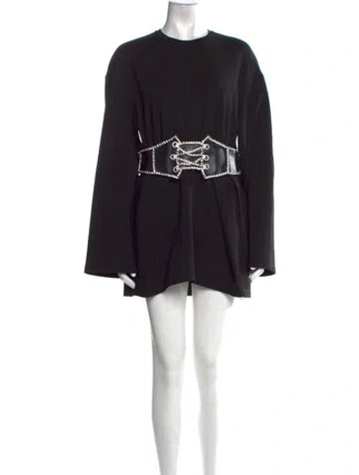 Pre-owned Area Crew Neck Mini Dress In Black