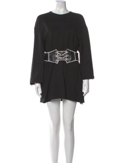 Pre-owned Area Crew Neck Mini Dress In Black