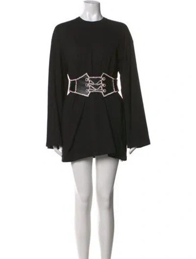 Pre-owned Area Crew Neck Mini Dress In Black