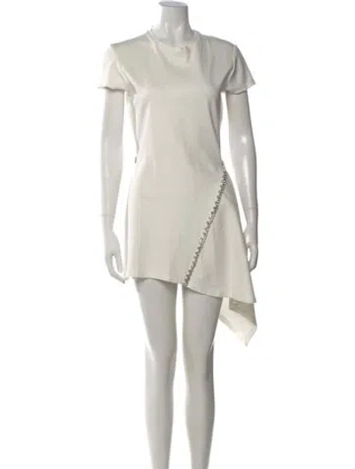 Pre-owned Area Crew Neck Mini Dress In Neutral