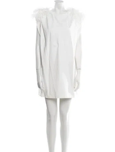 Pre-owned Area Crew Neck Mini Dress W/ Tags In White