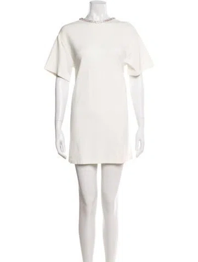 Pre-owned Area Crew Neck Mini Dress In White