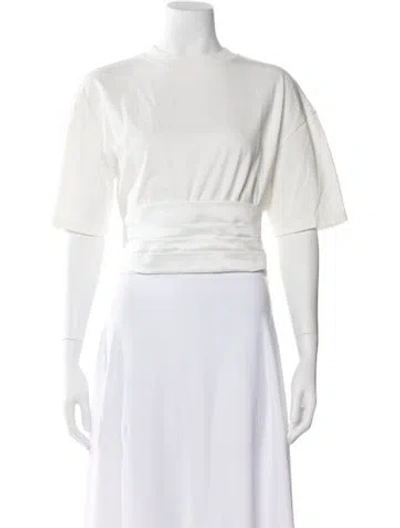 Pre-owned Area Crew Neck Short Sleeve Top In White