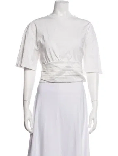 Pre-owned Area Crew Neck Short Sleeve Top In White