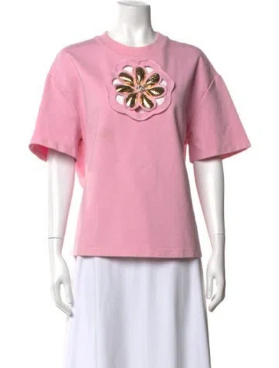 Pre-owned Area Crew Neck Short Sleeve T-shirt In Pink