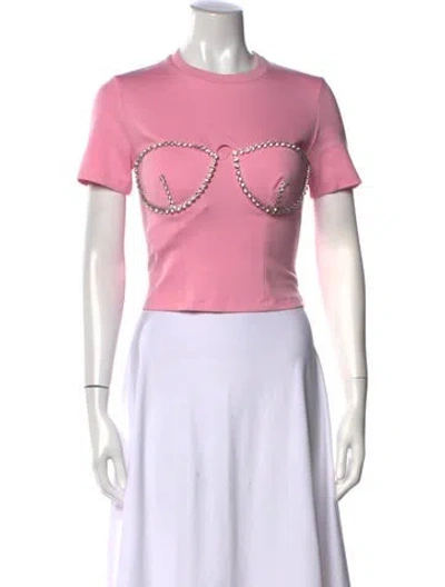 Pre-owned Area Crew Neck Short Sleeve T-shirt W/ Tags In Pink