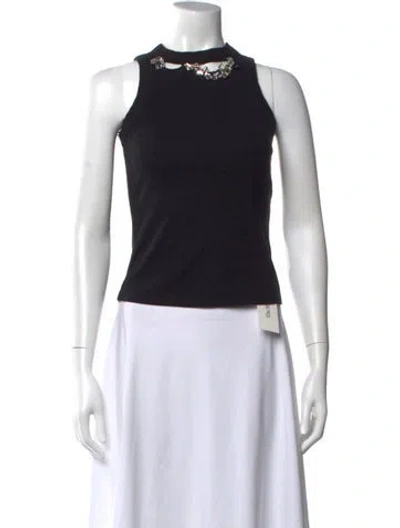 Pre-owned Area Crew Neck Sleeveless Top In Black