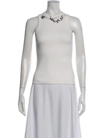 Pre-owned Area Crew Neck Sleeveless Top W/ Tags In White