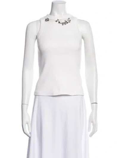 Pre-owned Area Crew Neck Sleeveless Top In White