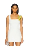 Area Crystal Bow Tank Top In White