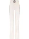 Area Crystal Brooch Trousers In White