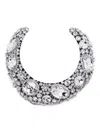 Area Crystal Cluster Choker Necklace In Gray