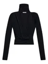 Area Crystal-cluster Draped Open-back Top In Black