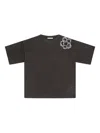 Area Crystal-cluster Flower T-shirt In Black