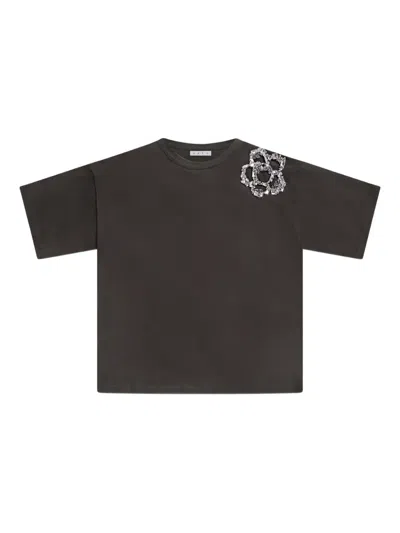 AREA CRYSTAL-CLUSTER FLOWER T-SHIRT