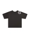 Area Crystal-cluster Flower T-shirt In Gray