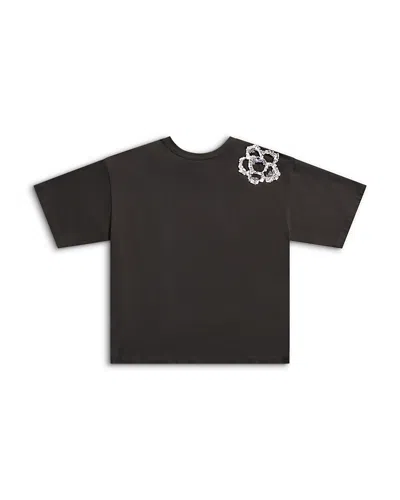 Area Crystal Cluster Flower Tee In Gray