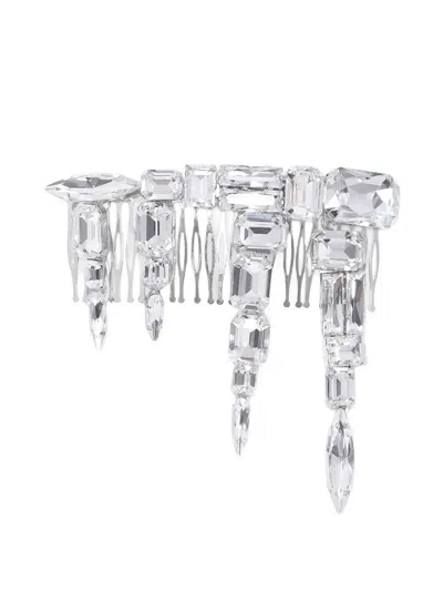 Area Crystal-cluster Hair Pin In Metallic