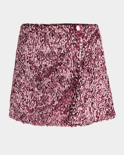 Area Crystal Cluster Mini Skirt In Purple