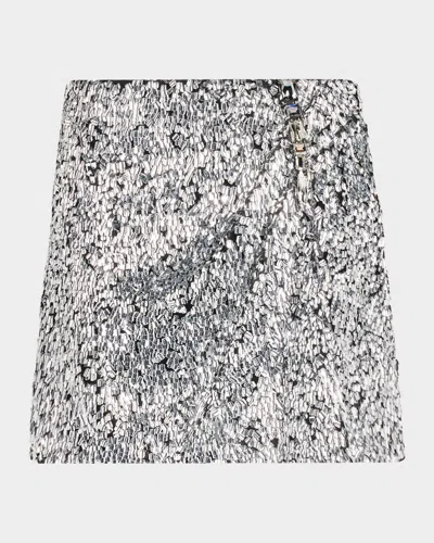 Area Crystal Cluster Mini Skirt In White