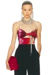 Area Crystal-embellished Bow Top In Red