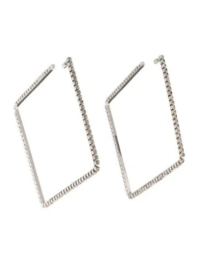 Pre-owned Area Crystal Dewi Square Hoop Earrings In Multi