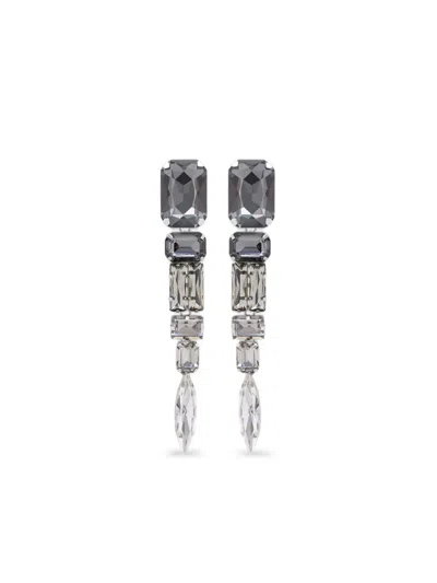 Area Crystal Drop Earrings In Brown