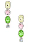Area Crystal Drop Earrings In Pastel Multi