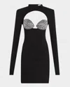 Area Crystal-embellished Dress In Black