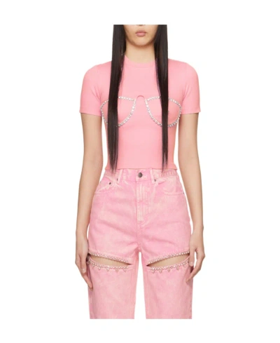 Area Pink Crystal Bustier Cup T-shirt
