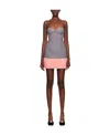 Area Check-print Bandeau Minidress In Brown