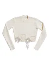 Area Crystal-embellished Crochet Sweater In White