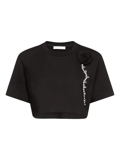 AREA CRYSTAL-EMBELLISHED CROPPED T-SHIRT