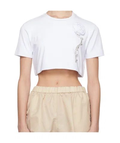 Area Crystal-embellished Cropped T-shirt