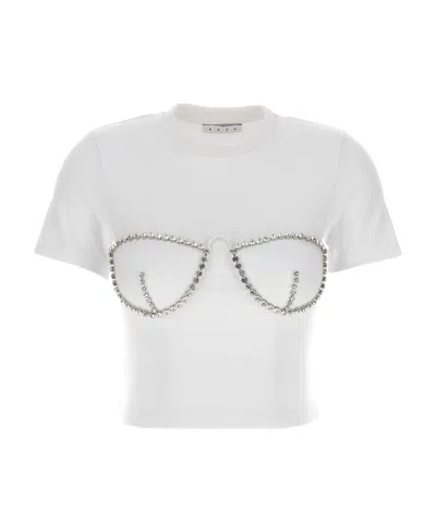AREA CRYSTAL-EMBELLISHED CROPPED T-SHIRT