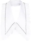 Area Poplin Ruffle Crop Top In Weiss