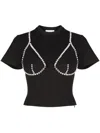Area Crystal-embellished Cup-chain T-shirt In Black