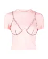 AREA CRYSTAL-EMBELLISHED CUP-CHAIN T-SHIRT