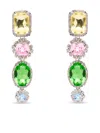 Area Crystal Drop Earrings In 粉色