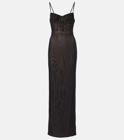 Area Crystal-embellished Gown In Black