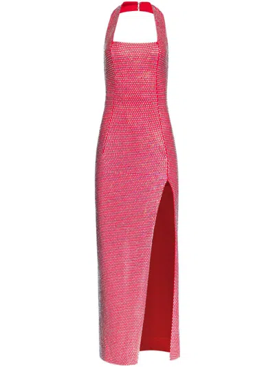 Area Crystal-embellished Gown In Red