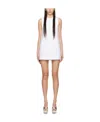 Area Crystal-embellished Cutout Stretch-ponte Mini Dress In White