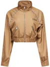 Area Logo Crystal-embellished Track Jacket In Brown