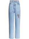 Area Jeans Mit Kristallverzierung In Blau